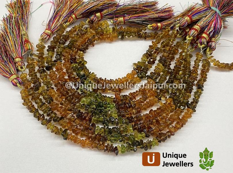 Tourmaline Petrol Smooth Chips Beads